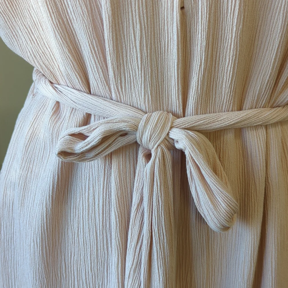 Eloquii Half Button Blouson Shift Dress Beige 24 casual bohemian summer plus - Picture 5 of 9